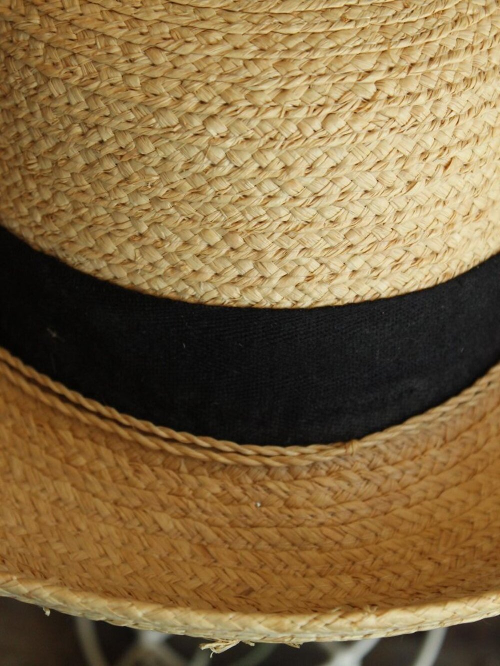 Vintage 1990s 2000s Hat, Scala Straw Wide Brimmed Sunhat with Black Ribbon, Mill - Picture 6 of 14